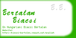 bertalan biacsi business card